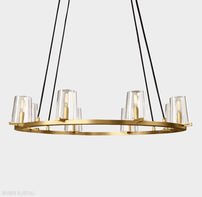 Pauillac Clear Glass Round Chandelier 48"-Nobipets
