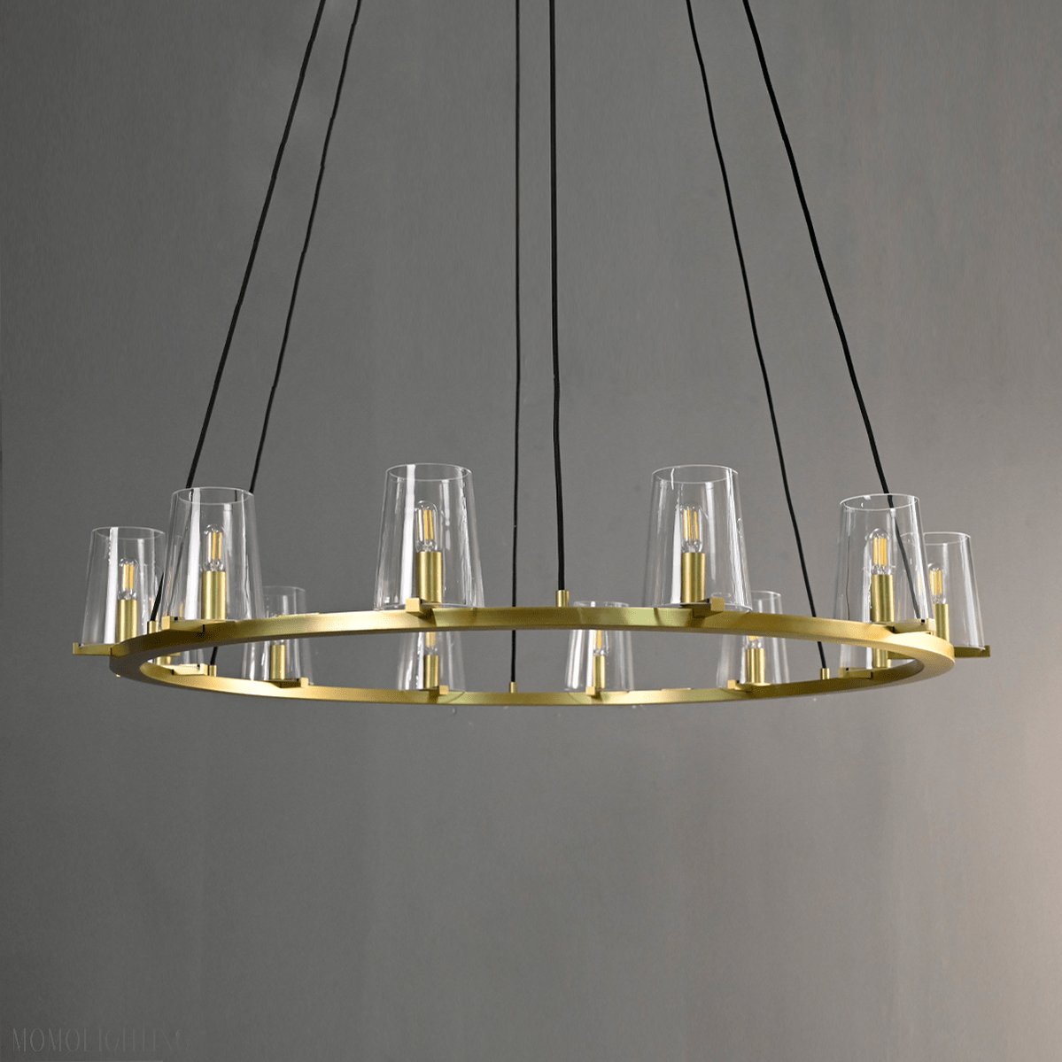 Pauillac Clear Glass Round Chandelier 48"-Nobipets