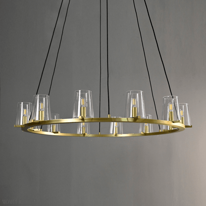 Pauillac Clear Glass Round Chandelier 48"-Nobipets