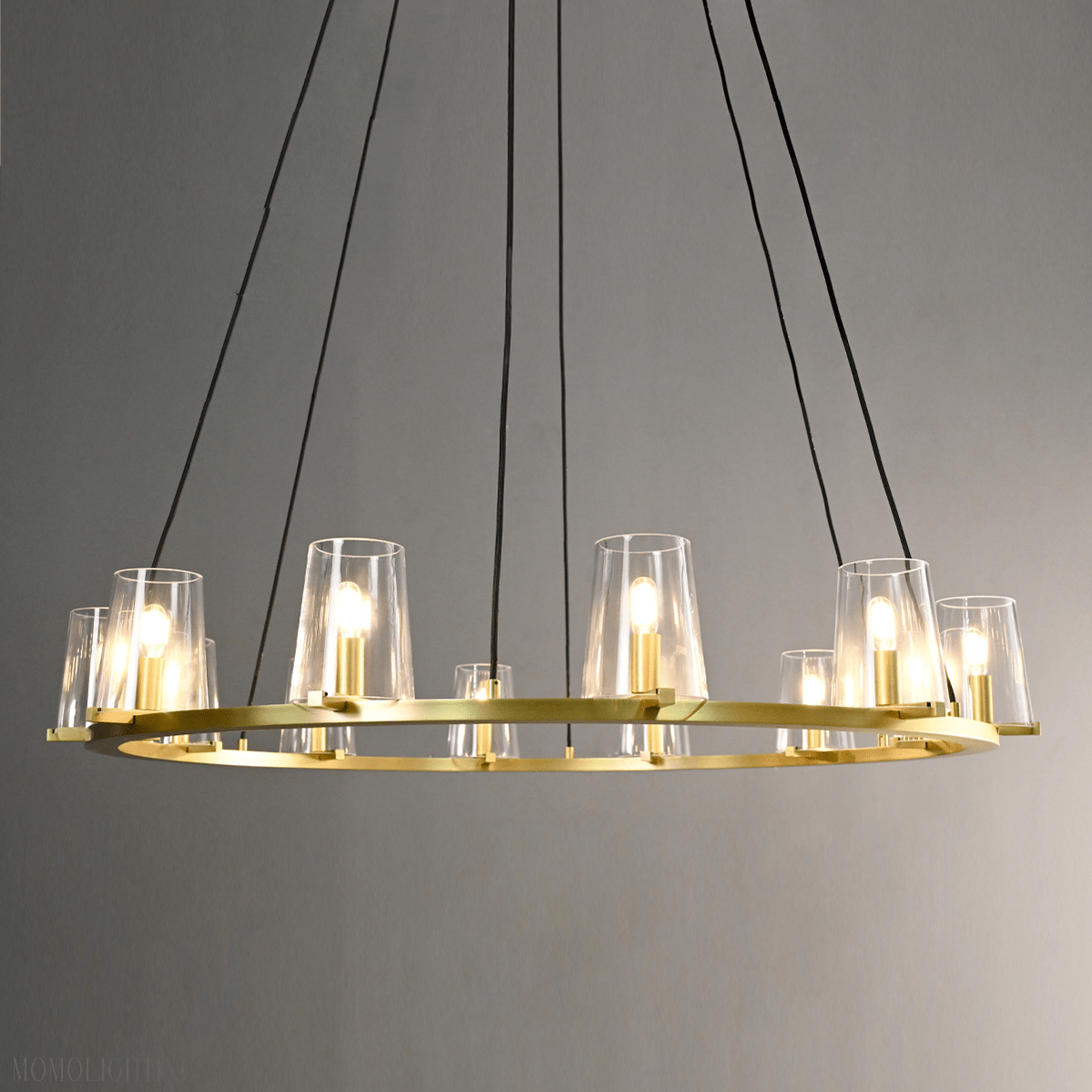 Pauillac Clear Glass Round Chandelier 48"-Nobipets