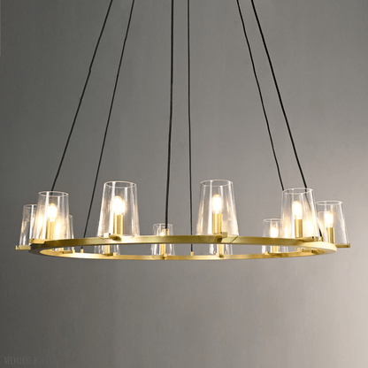 Pauillac Clear Glass Round Chandelier 48"-Nobipets