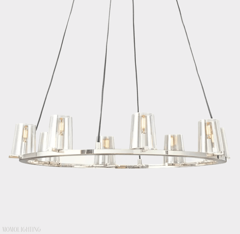 Pauillac Clear Glass Round Chandelier 48"-Nobipets