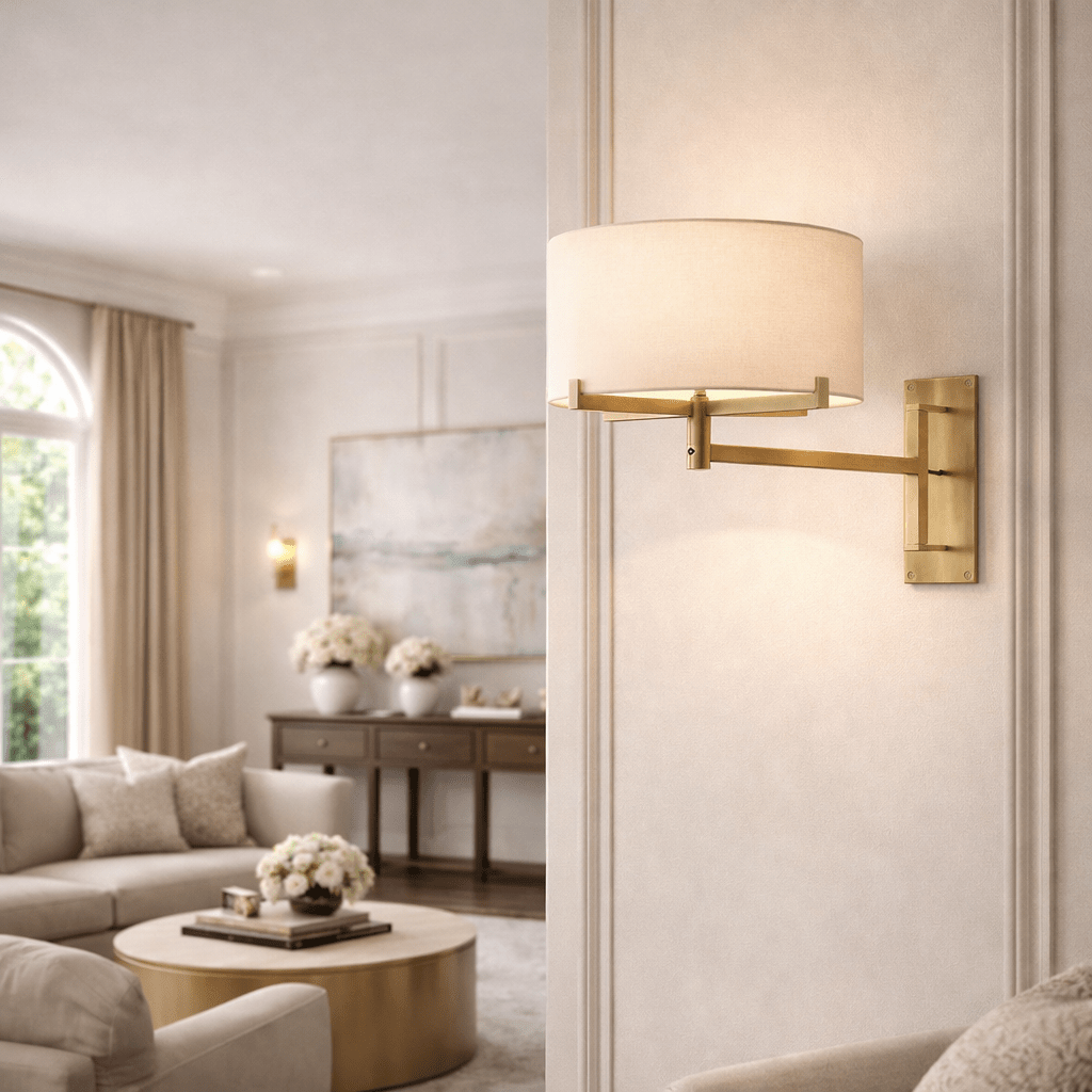 Pauillace Drum Shade Swing-Arm Sconce