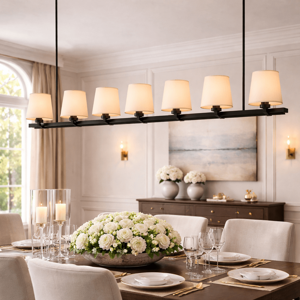 Pauillace Fabric Shade Linear Chandelier