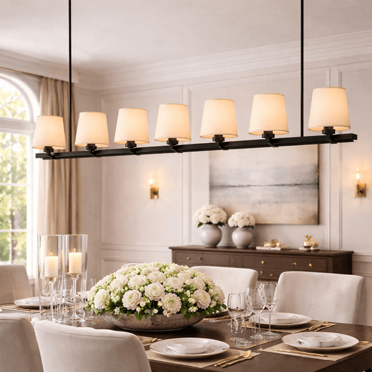Pauillace Fabric Shade Linear Chandelier