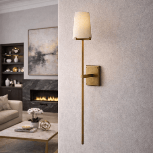 Pauillace Fabric Shade Torch Sconce