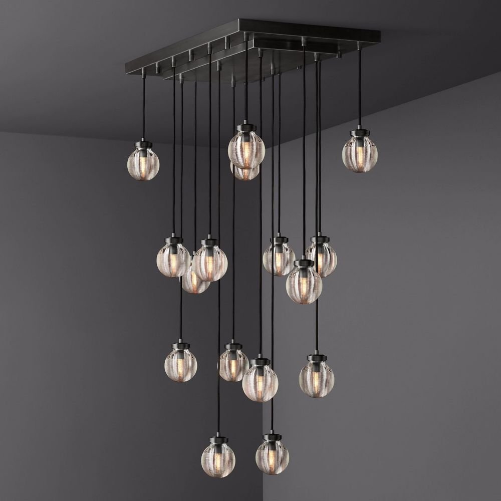 Pearl Rectangle Chandelier 36"-Nobipets