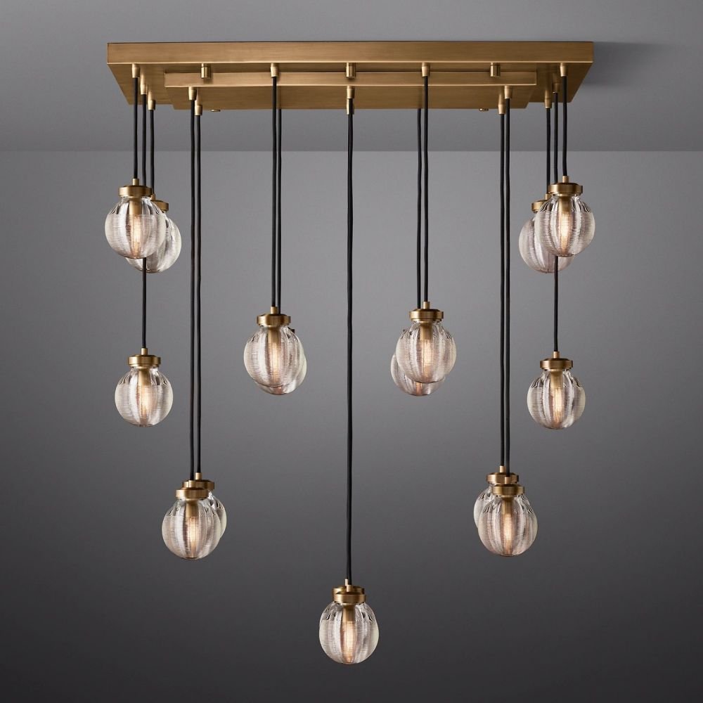 Pearl Rectangle Chandelier 36"-Nobipets