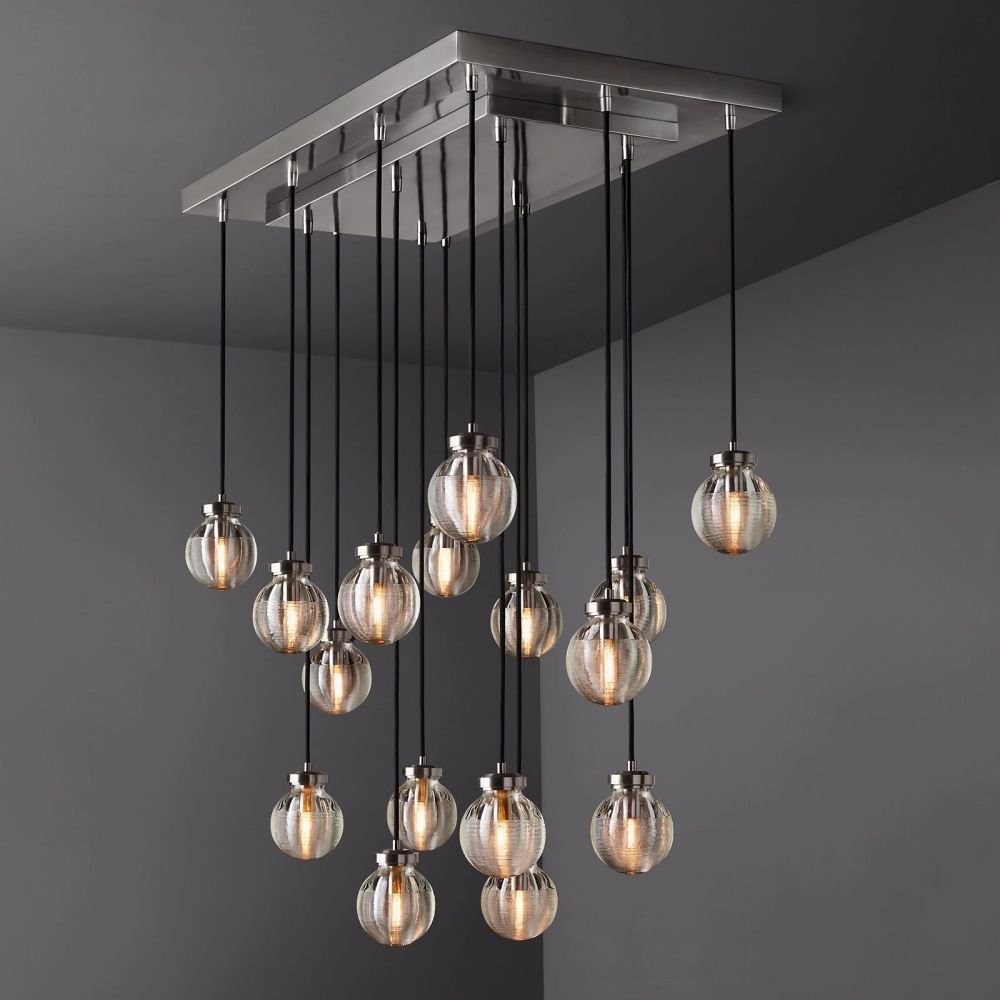 Pearl Rectangle Chandelier 36"-Nobipets