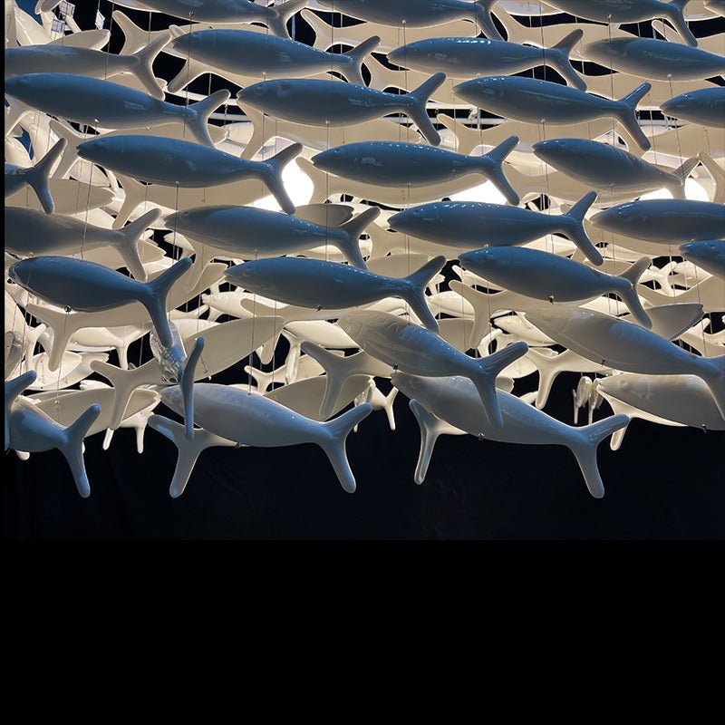 Porcelain Fish Shape Dining Table Chandelier-Nobipets