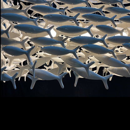 Porcelain Fish Shape Dining Table Chandelier-Nobipets