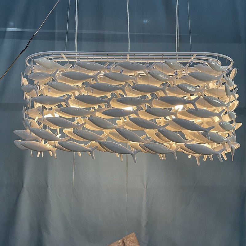 Porcelain Fish Shape Dining Table Chandelier-Nobipets