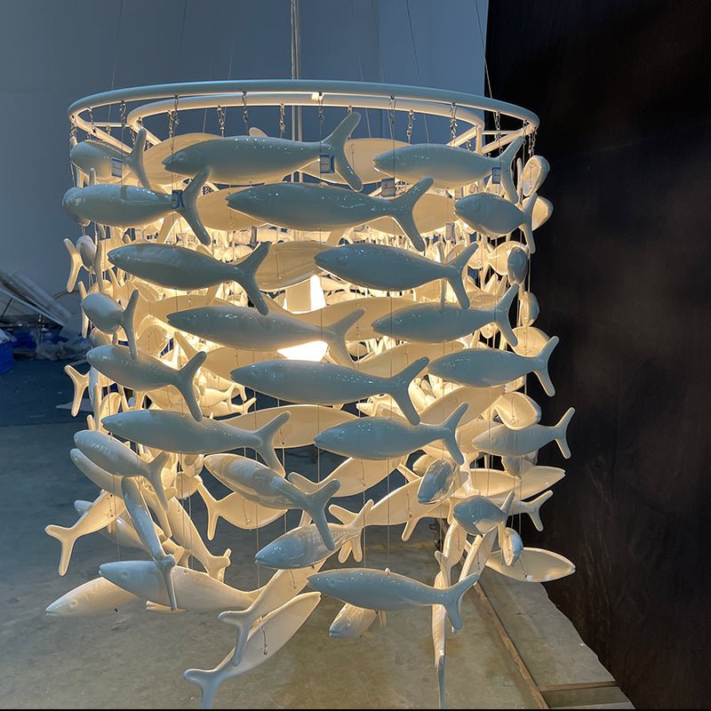 Porcelain Fish Shape Dining Table Chandelier-Nobipets