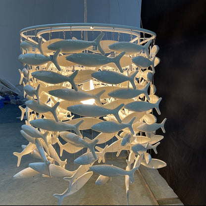 Porcelain Fish Shape Dining Table Chandelier-Nobipets