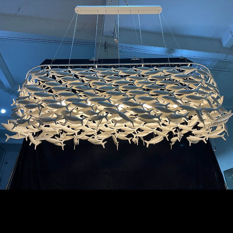 Porcelain Fish Shape Dining Table Chandelier-Nobipets