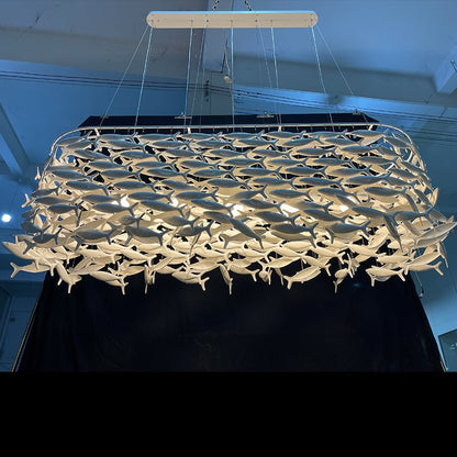 Porcelain Fish Shape Dining Table Chandelier-Nobipets
