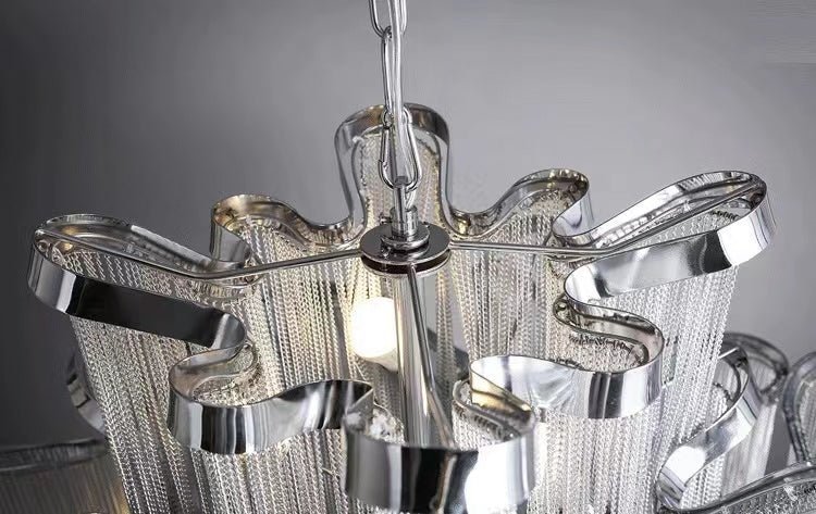 Post-Modern Extra Large Stainless Steel Long Tassel Chandelier for Large Living Room / Staircase / Villa / Duplexes-Nobipets