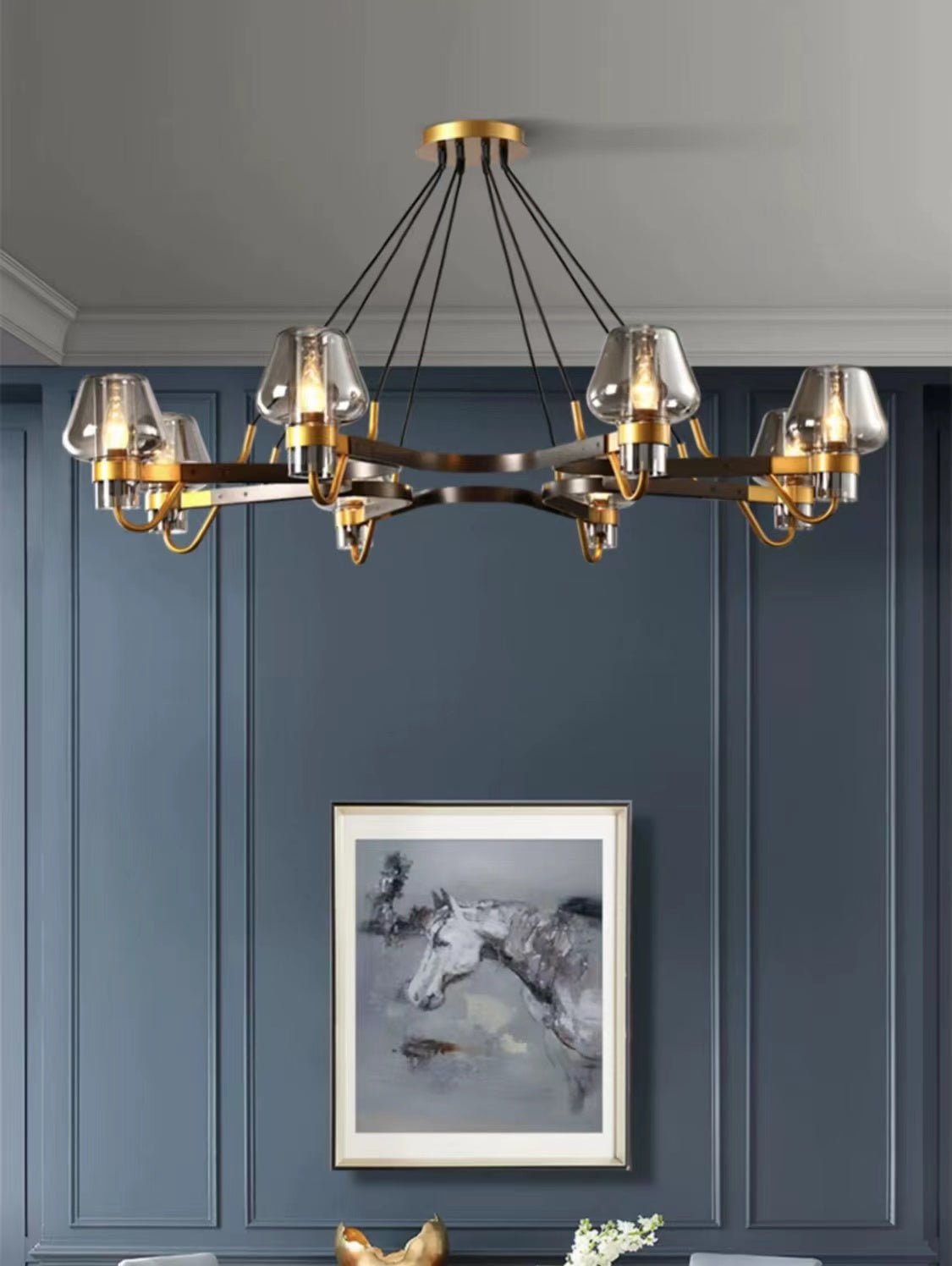 Post-modern Light Luxury Full Brass Chandelier for Living Room/Bedroom-Nobipets