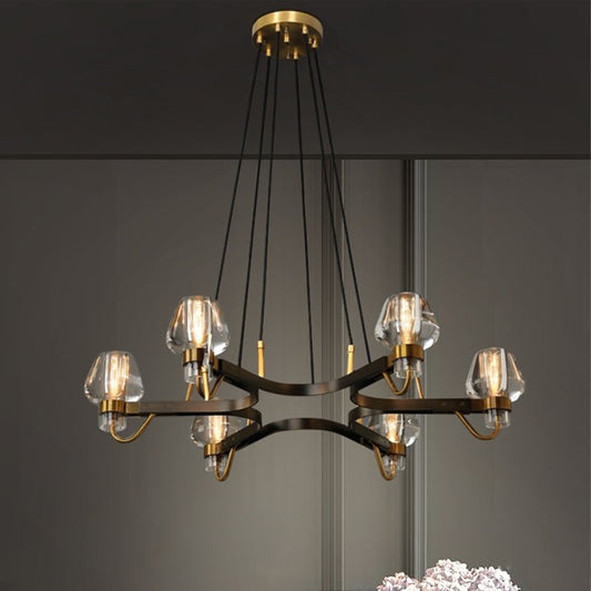 Post-modern Light Luxury Full Brass Chandelier for Living Room/Bedroom-Nobipets