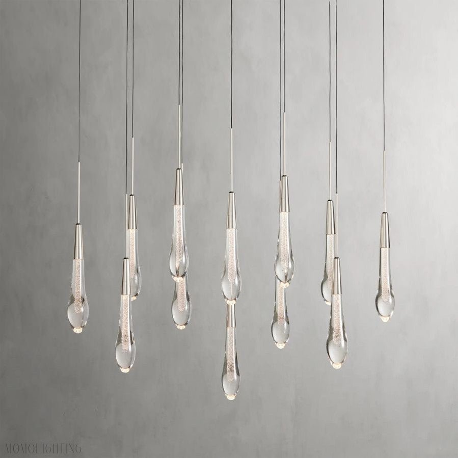 Rain Linear Solitaire Crystal Chandelier-Nobipets