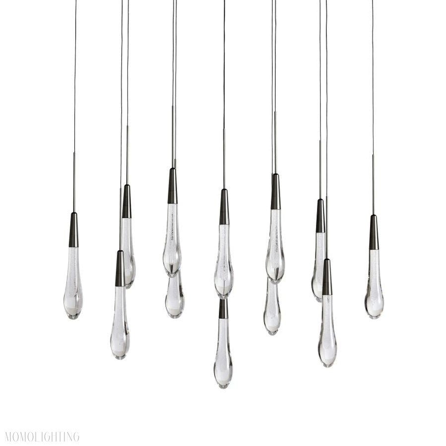 Rain Linear Solitaire Crystal Chandelier-Nobipets