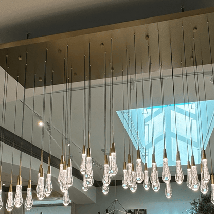 Rain Linear Solitaire Crystal Chandelier-Nobipets