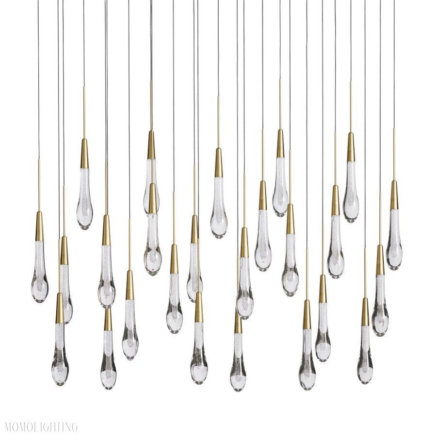 Rain Linear Solitaire Crystal Chandelier-Nobipets