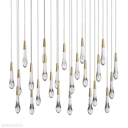 Rain Linear Solitaire Crystal Chandelier-Nobipets