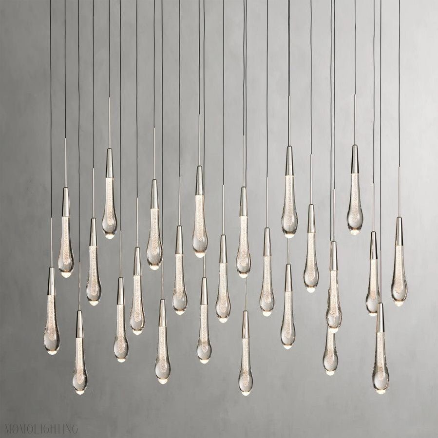 Rain Linear Solitaire Crystal Chandelier-Nobipets