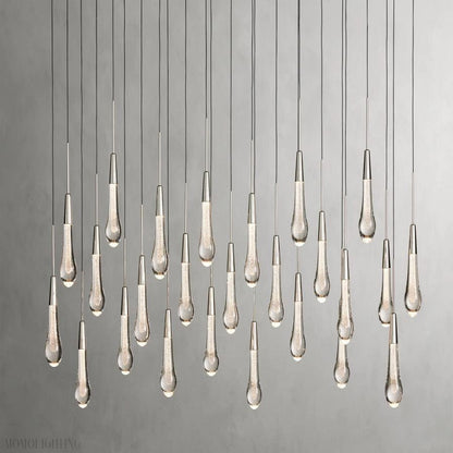 Rain Linear Solitaire Crystal Chandelier-Nobipets