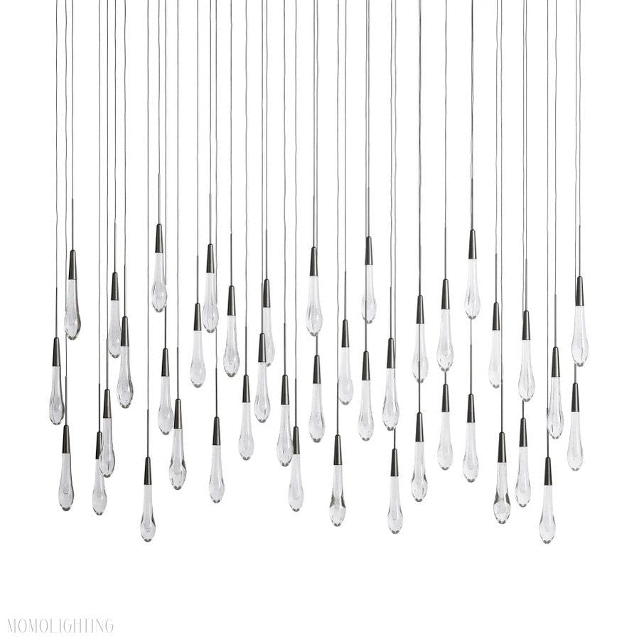 Rain Linear Solitaire Crystal Chandelier-Nobipets