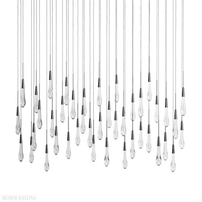 Rain Linear Solitaire Crystal Chandelier-Nobipets