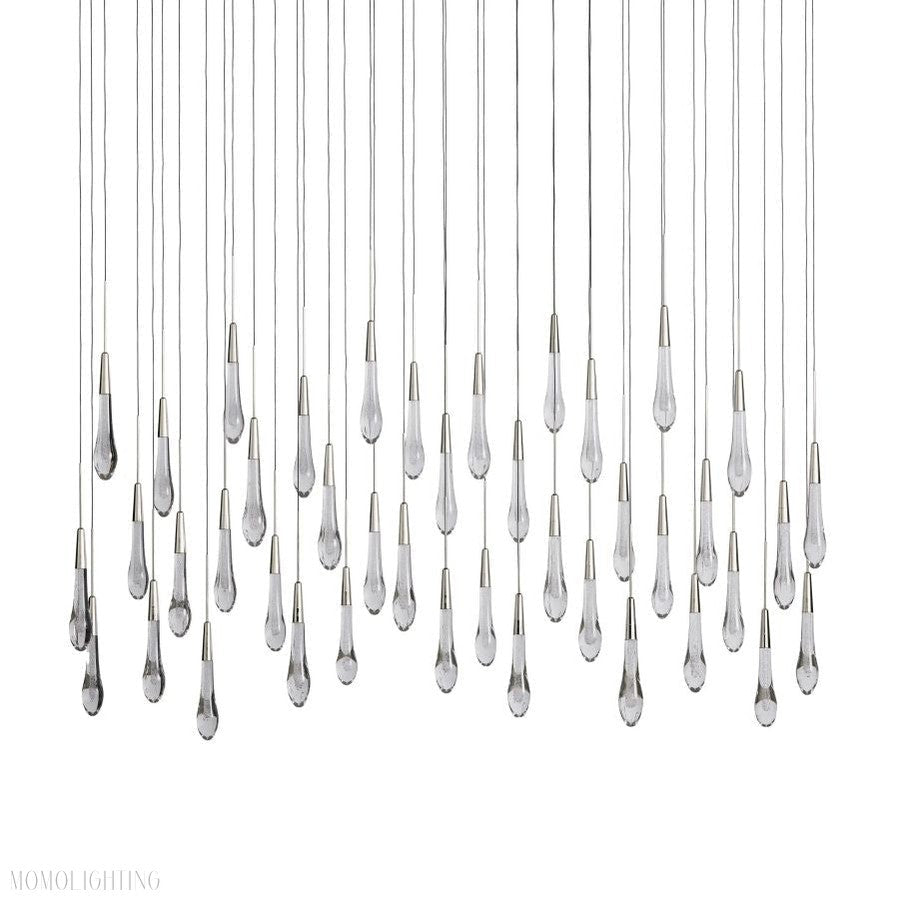 Rain Linear Solitaire Crystal Chandelier-Nobipets