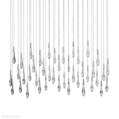 Rain Linear Solitaire Crystal Chandelier-Nobipets