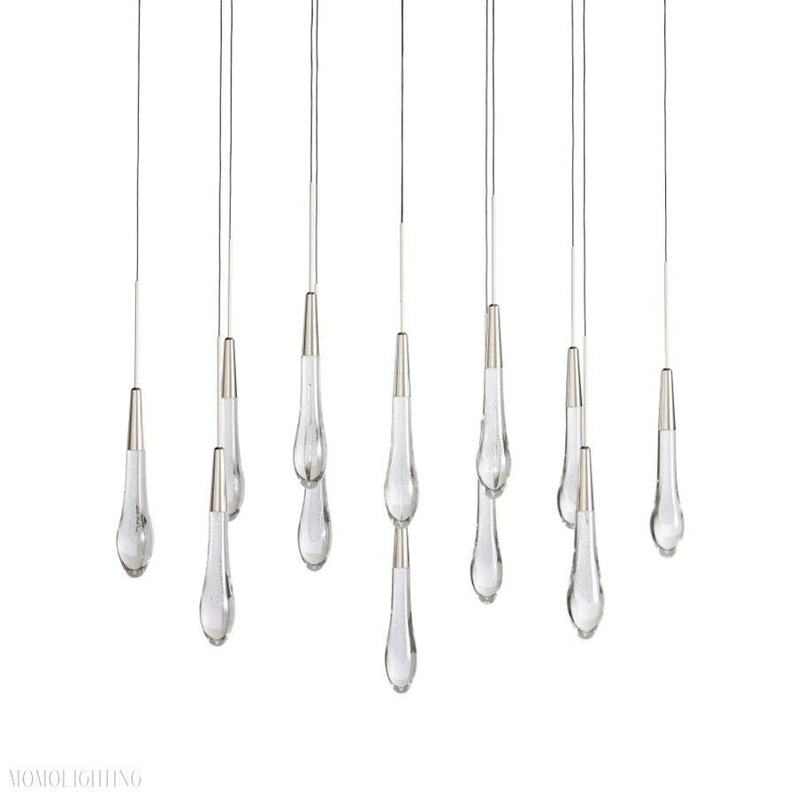 Rain Linear Solitaire Crystal Chandelier-Nobipets