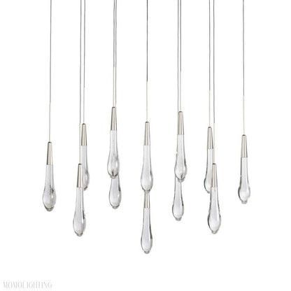 Rain Linear Solitaire Crystal Chandelier-Nobipets