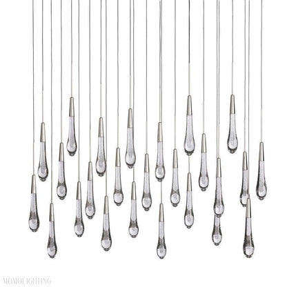 Rain Linear Solitaire Crystal Chandelier-Nobipets