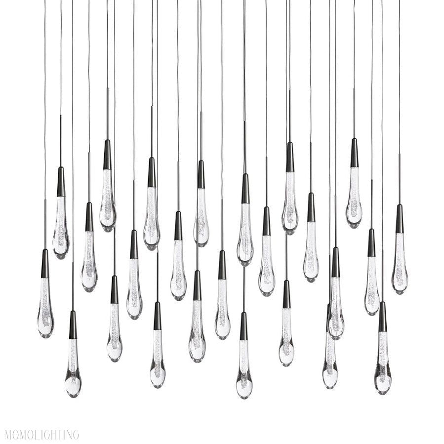 Rain Linear Solitaire Crystal Chandelier-Nobipets