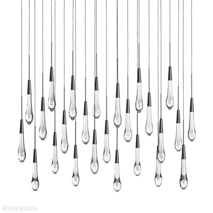 Rain Linear Solitaire Crystal Chandelier-Nobipets