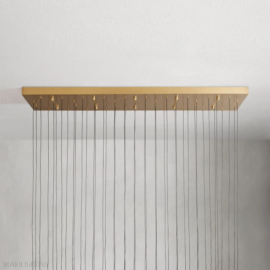 Rain Linear Solitaire Crystal Chandelier-Nobipets
