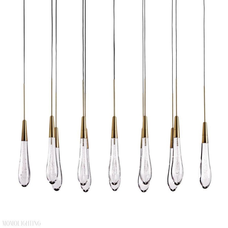 Rain Linear Solitaire Crystal Chandelier-Nobipets