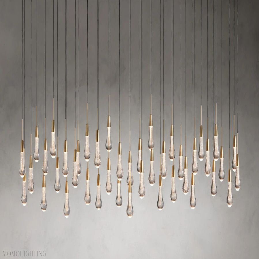 Rain Linear Solitaire Crystal Chandelier-Nobipets