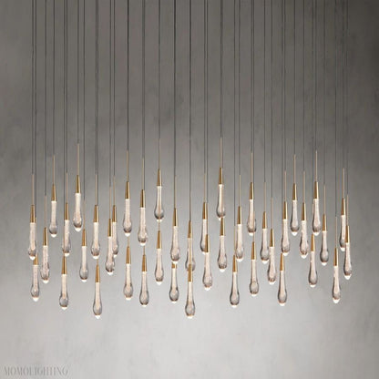 Rain Linear Solitaire Crystal Chandelier-Nobipets
