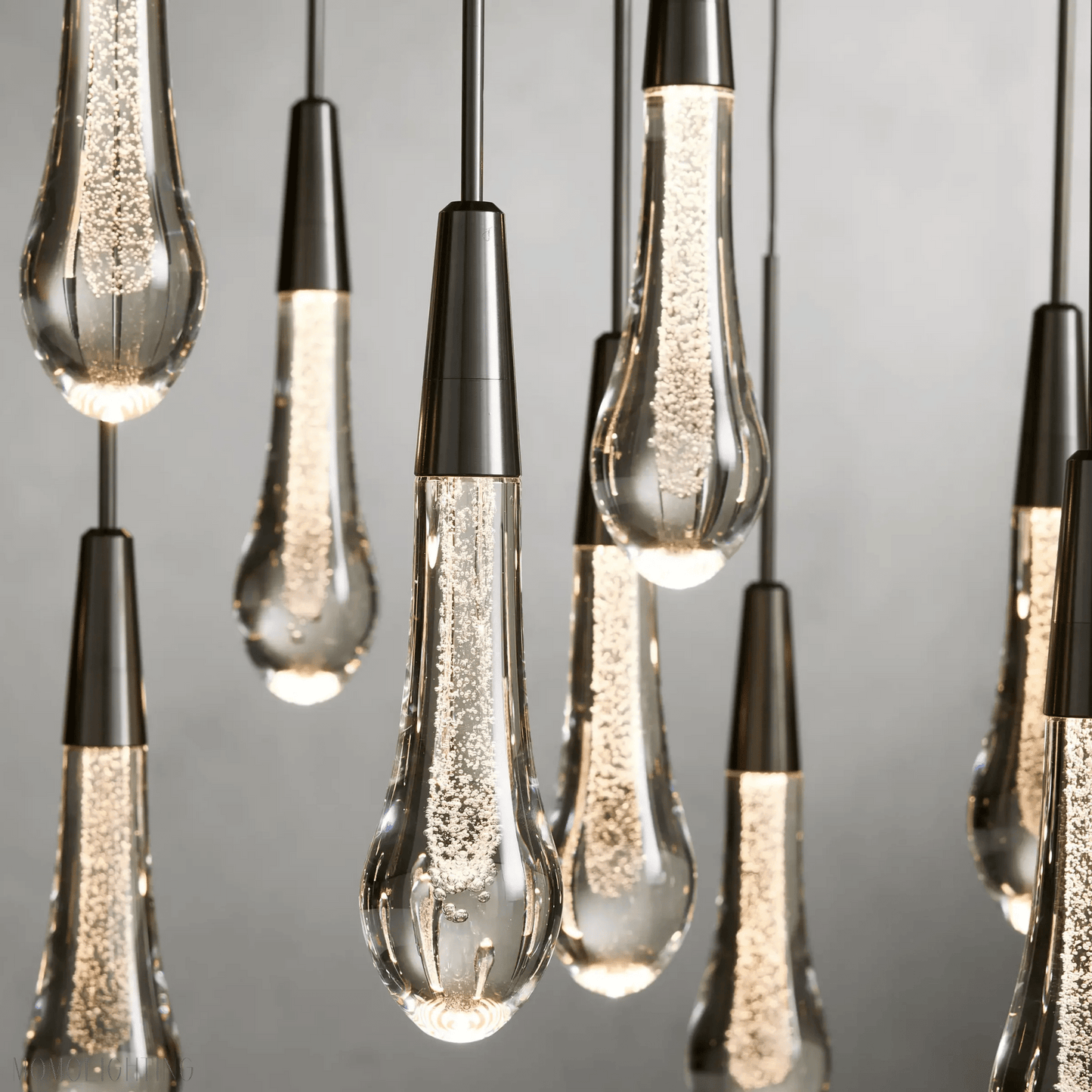 Rain Linear Solitaire Crystal Chandelier-Nobipets
