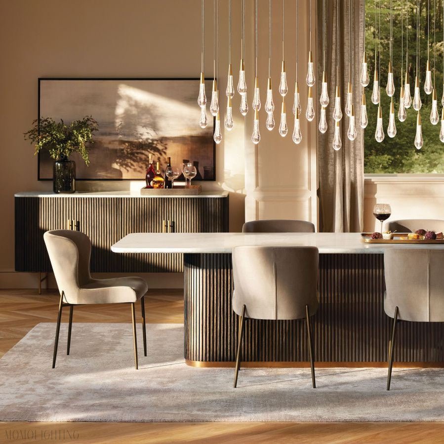 Rain Linear Solitaire Crystal Chandelier-Nobipets
