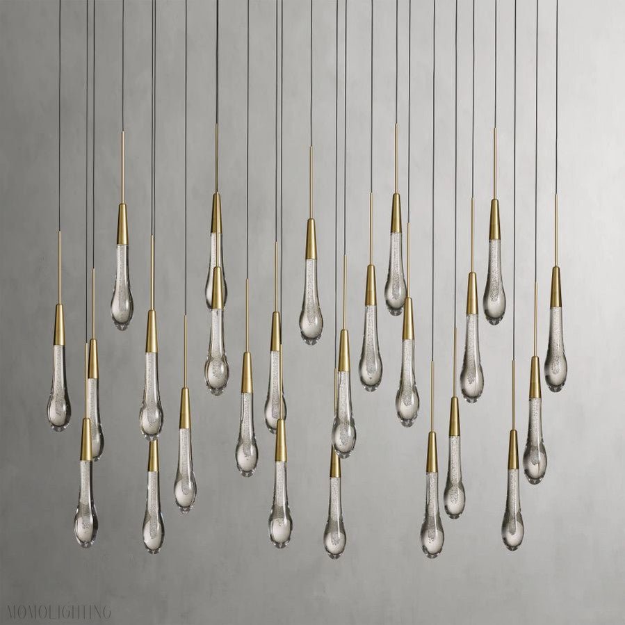Rain Linear Solitaire Crystal Chandelier-Nobipets