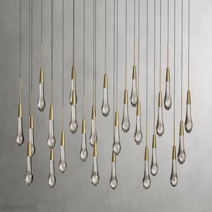 Rain Linear Solitaire Crystal Chandelier-Nobipets