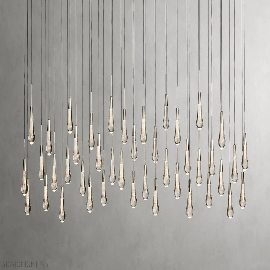 Rain Linear Solitaire Crystal Chandelier-Nobipets