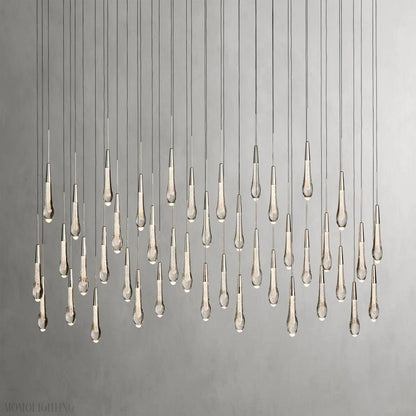 Rain Linear Solitaire Crystal Chandelier-Nobipets