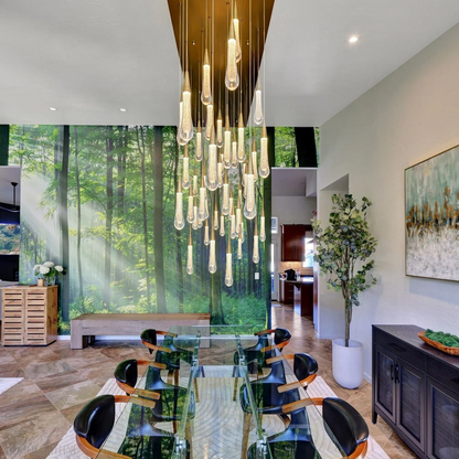 Rain Linear Solitaire Crystal Chandelier-Nobipets